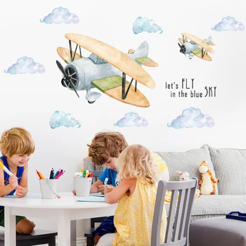 Stenske Nalepke za Otroke Sobe Vinilne Nalepke za Otroke, Soba Chambre Bebe Teen Dekoracijo Zrakoplova Wall Art