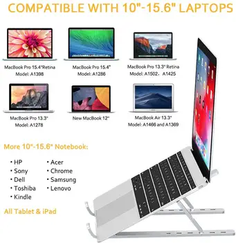 Stojalo za prenosni računalnik MacBook Pro Prenosni Stand Zložljive Aluminijaste Zlitine Tablet Stojalo, Nosilec za Prenosni računalnik Držalo za Prenosnik Office Home