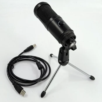 Strokovno USB Kondenzator Mikrofon, Računalnik Snemanje Mikrofona s Glasnosti Prilagajanje Mikrofon za RAČUNALNIK Prenosni Računalnik