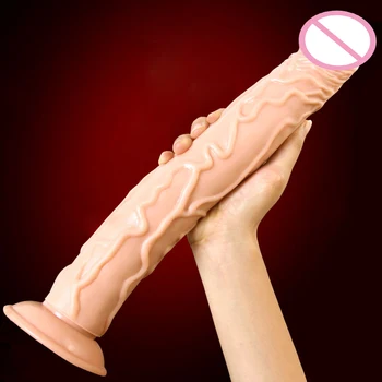 Super Dolg Ogromen Dildo Sesalni Realističen Penis Velik Kurac Sex Igrače Za Žensko Velikan Velik Mehko Dildo Konj Dildos Za Ženske
