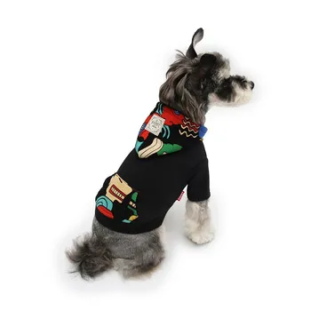 SUPREPET Risanka Tiskanje Pes Hoodies Kul Grafiti Oblikovalec Oblačila za Pse, Pozimi Čistega Bombaža Toplo Kuža Kostum Yorkie Chihuahua