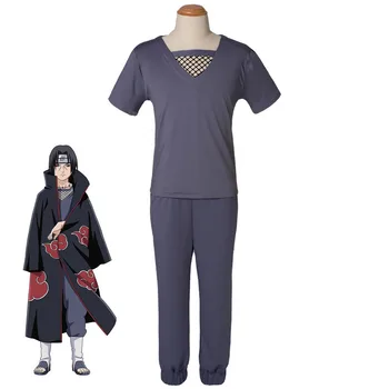 T-Shirt hlače Naruto Uchiha Itachi Akatsuki moški ženske Cosplay Kostum T-Majica in hlače