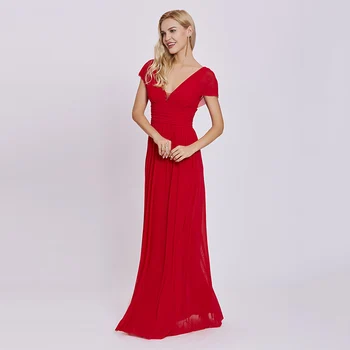 Tanpell v vratu dolgo večerno obleko rdeče beaded skp rokavi dolžina tal a linija obleke poceni ženske imperij maturantski formalno večerne obleke