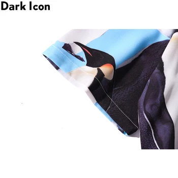 Temno Ikono Pingvin Hawaiian Rokavi Moški Lahka Teža Tankega Materiala, moška Polo Majica