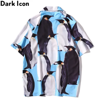 Temno Ikono Pingvin Hawaiian Rokavi Moški Lahka Teža Tankega Materiala, moška Polo Majica
