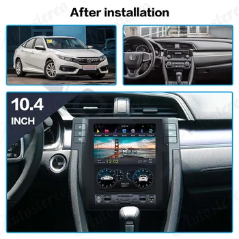 Tesla Navpično Zaslon Android 9 Stereo Multimedijski Predvajalnik Za Honda Civic 2016 2017 2018 Avdio Radio Snemalnik GPS Navi Vodja Enote