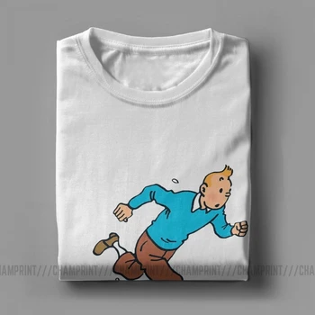 The Adventures Of Tintin moška T Majica Noro Tees Kratek Rokav, Okrogel Ovratnik Majice Čistega Bombaža Ideja za Darilo Oblačila