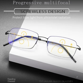 Titanove zlitine očala za moške progresivna multifokalna obravnavi očala Št Vijak Proti Modri Žarki multifokalna Očala Presbyopic