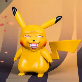 TOMY Pokemon Smešno Smešno Freak Pikachu Bulbasaur Charmander Veverica PVC Anime Akcijska Figura Model Lutka Igrača za Otroke Darilo