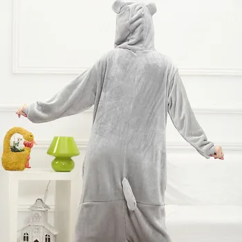Totoro Onesie Odrasle Ženske Živali Pižamo Obleko Zimo Jumpsuit Pijama Cosplay Flanela Toplo Mehko Sleepwear Onepiece