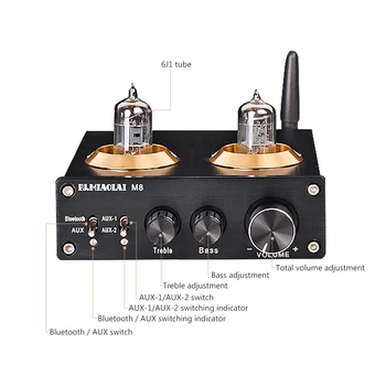 TPA3116 Amplificador HiFi 6J1 Vakuumske Cevi Bluetooth Digitalni Ojačevalnik 50Wx2 CSRA64215 Avdio Ojačevalnik S tonsko
