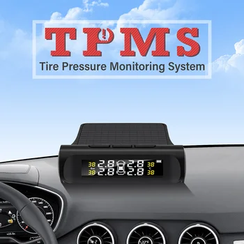 TPMS Avto Tlaka v Pnevmatikah Alarm Monitor Sistem, Zaslon Digitalni LCD Zaslon Samodejno Varnostni Alarm Senzor Tlaka v Pnevmatikah