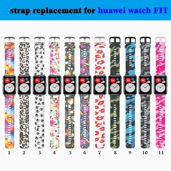 Trak za huawei watch FIT pribor zamenjava zapestnica Vzorec barve cvetov zapestje traku za huawei prilegajo pasu mehko barvita