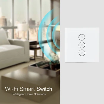 Tuya Smart Življenje Wifi Smart Steno Dotik Stikala Steklena Plošča Mobile APP Remote Control delo z Amazon Alexa Google Domov NAS EU UK