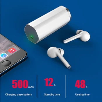 TWS-50 V5.0 Bluetooth Brezžične Slušalke Touch Kontrole Dolgo Sod Modela HI-fi Zvok Slušalke Čepkov za XIAOMI HUAWEI iphone