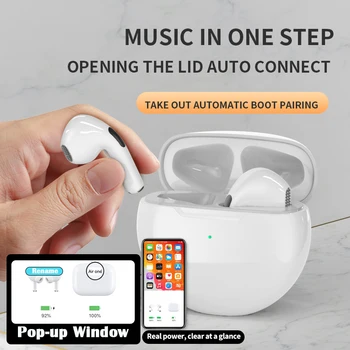 TWS Pro 6 Bluetooth Stereo Slušalke Brezžične Slušalke Slušalke Šport Vodotesne Slušalke Res Čepkov Za Xiaomi Huawei iPhone