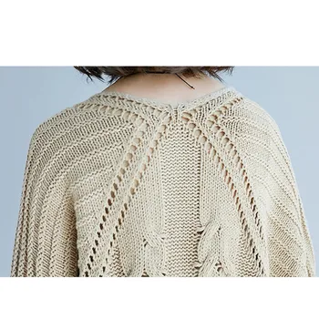 UHYTGF velika velikost žensk svoboden Bat pulover modo jeseni Dolg odsek pulover korejski novi Ženski zimski pulover vrhovi X643