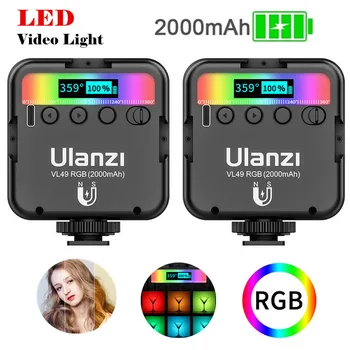 Ulanzi VL49 6W Mini RGB Svetlobe 2000mAh 5500K Zoom Fotografske vgrajena Polnilna Litij Baterija Led Video Luč