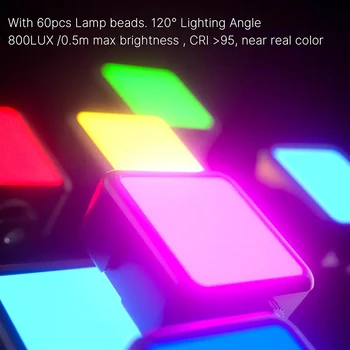 Ulanzi VL49 6W Mini RGB Svetlobe 2000mAh 5500K Zoom Fotografske vgrajena Polnilna Litij Baterija Led Video Luč