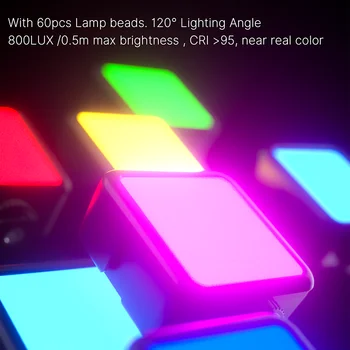 Ulanzi VL49 Full Color Mini RGB LED Video Luč 2500K-9000K Magnetni Fill Light Razširjenega 3 Hladno Čevelj 2000mAh Tip-C Vrata Za Vlog