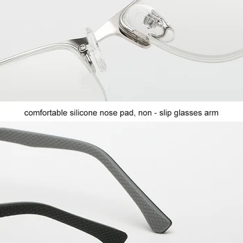 Ultra Lahka UV Zaščito Računalnika Obravnavi Očala Moških Presbyopia Anti-modra Svetloba Blokiranje Kovinski Pol Okvir Srebrno 1.5 2.5