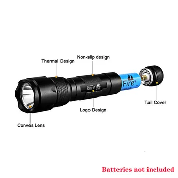 Ultrafire LED Svetilka 5 Način Svetilka XML T6 Izstrelitev Luč za Kampiranje Lahka Nepremočljiva Taktično Svetilko 18650 Svetilka