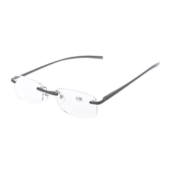 Unisex Obravnavi Očala povečevalna Za Moške, Ženske Presbyopic Očala Rimless Aluminija, Magnezijeve Zlitine Očala Za Vid D5