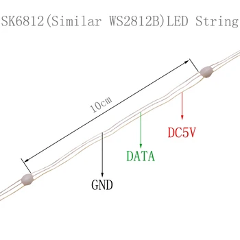 USB SK6812 Niz LED novoletne Lučke za Spalnico WS2812B RGB Led Luči Bluetooth Barvno Naslovljive Posamično 5