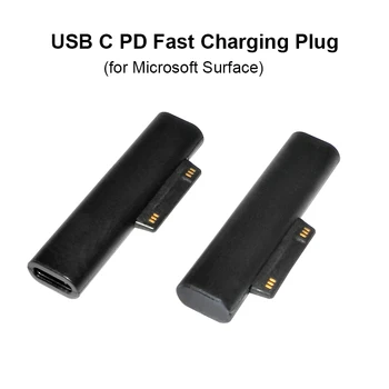 USB Tip C PD Hitro Polni Vtič Pretvornik za Microsoft Surface Pro 3 4 5 6 Gredo USB C Ženski Adapter, Priključek za Površinsko Knjiga