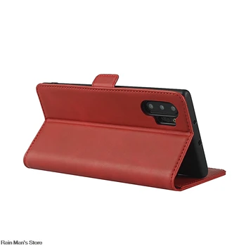 Usnjena torbica Za Samsung Galaxy Note 10 Note10 Plus Flip primeru Tulec, Magnetno sponko Pokrova Primeru Retro Poslovnih Denarnice