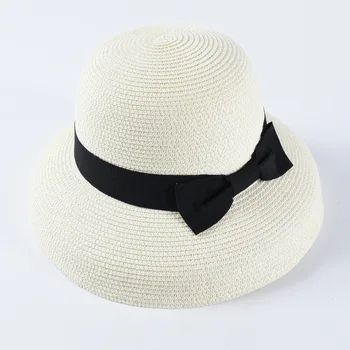 USPOP Nove ženske sonce klobuki moda lok slamnati klobuki priložnostne poletje široko roba povešene plaži klobuk ženski poletni klobuk