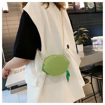 Ustvarjalne Limone Design Torbico za Ženske Divje Messenger Bag Moda Mini Crossbody Vrečko Srčkan Smešno Pack 3D Ramenski Bolsos Slog