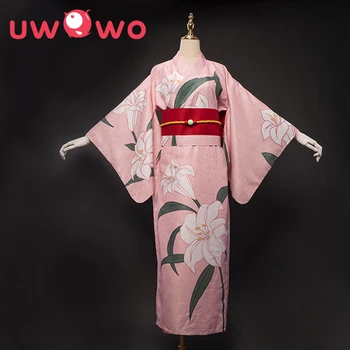 Uwowo Anime Demon Slayer: Kamado Nezuko Cosplay Kostum Poletje Različica Kimono Obleko za Ženske Pižame Halloween