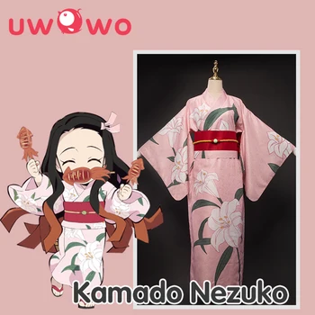 Uwowo Anime Demon Slayer: Kamado Nezuko Cosplay Kostum Poletje Različica Kimono Obleko za Ženske Pižame Halloween