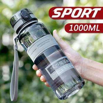 UZSPACE Steklenica za Vodo 1000 ML na Prostem, Športne Telovadnice Pijačo Steklenico Odraslih Prenosni Neprepustne Okolju prijazne Plastike Šoli Bottle BPA Free
