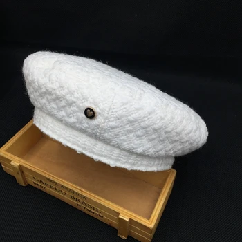 V spomladanskem in jesenskem obdobju in Japonski beli plesti baretka za ženske slikar klobuk, bele buče klobuk moda