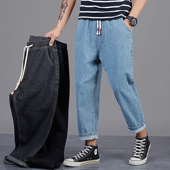 V Velikosti 42 46 48 Moda za Moške Jeans 2020 Nove Jesensko Zimske Moške je Svoboden Denim Harem Hlače Casual, za Moške Jeans Oblačila blagovne Znamke