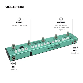 Valeton Električna Kitara Multi Učinki Pedal Dapper Indie Izkrivljanja Reverb Delay Zbor Puh In Phaser Tremolo za Indie
