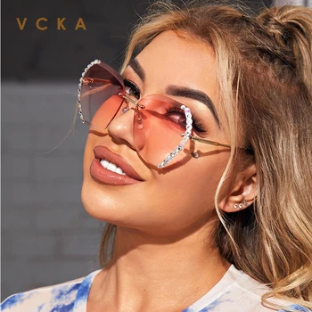 VCKA Brezmejna Diamond sončna Očala Ženske Ocean Kos Poligon Nosorogovo sončna očala za Žensko Luksuznih Modnih Odtenek UV400 Očala