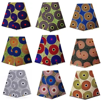 Velik krog design Ankara Pravi Vosek Tiskanja Nigerija Bombaž Afriške vosek tiskanja Tkanine Visoke Kakovosti za ženske obleke 1. DEL