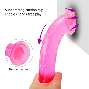 Velik Žele Dildo Igrača za Odrasle Erotičnega Močan Sesalni Analni Vibrator Butt Plug Realističen Penis G-spot Orgazem Seks Igrače za Ženske