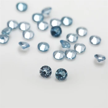 Velikost 1mm~3 mm Krog Cut Svetlo Modra 106# Kamen Sintetičnih Spinel Modri Kamen Za Nakit