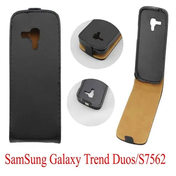Vertikalni PU Usnja Flip Case Fundas Capa Za Samsung Galaxy S Duo GT-S7562 Kritje Gor-Dol, Odprite kože torbica za Telefon Vrečke