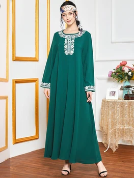 Vezenje Abayas Za Ženske V Indiji Evropske Islamska Oblačila Tam Kaftan Abaya Dubaj Turčija Muslimansko Obleko, Hidžab Haljo De Moda Musulmana