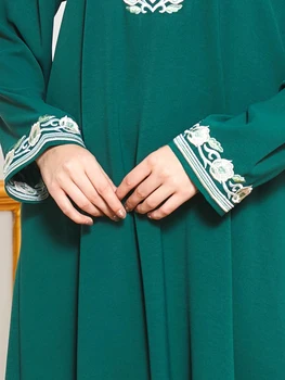 Vezenje Abayas Za Ženske V Indiji Evropske Islamska Oblačila Tam Kaftan Abaya Dubaj Turčija Muslimansko Obleko, Hidžab Haljo De Moda Musulmana