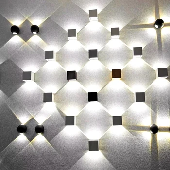 Vgrajena Cube LED Vrt Verandi Svetlobe Večnamensko LED Stenska Luč iz Aluminija Spalnica Verandi Stopnicah Dekorativne Razsvetljave