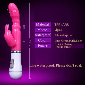 Vibrator Vodotesen Sex Igrača Dvojno Palico Masturbacija Rabbit Vibrator Pripomočke za Odrasle Sex Izdelek Vibrator Za Ženske, G-spot