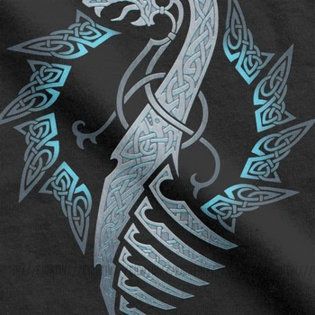 Viking T Shirt Valhalla Odin Black Moon Naglfar T-Shirt za Moške Kratka Sleeved Novost Tees Okrogle Ovratnik Čistega Bombaža Vrhovi Stranke
