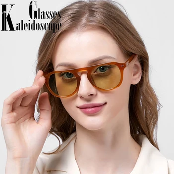Vintage Oranžna Krog sončna Očala Moški Ženske Jelly Barvo Očal Trendovska sončna Očala Punk Stil na Prostem Očala UV400
