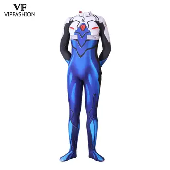 VIP FAHSION 3D Tiskanih Evangelion Cosplay Kostum Battlesuit Anime Strip Ženske, Moške Seksi Bodysuits Halloween Party Obleka